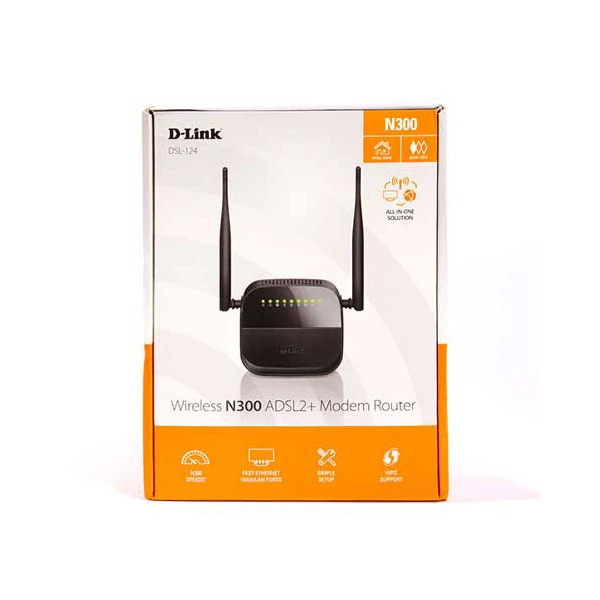 فروشگاه یادمان سیستم | D-LINK DSL-124 N300 Modem Router