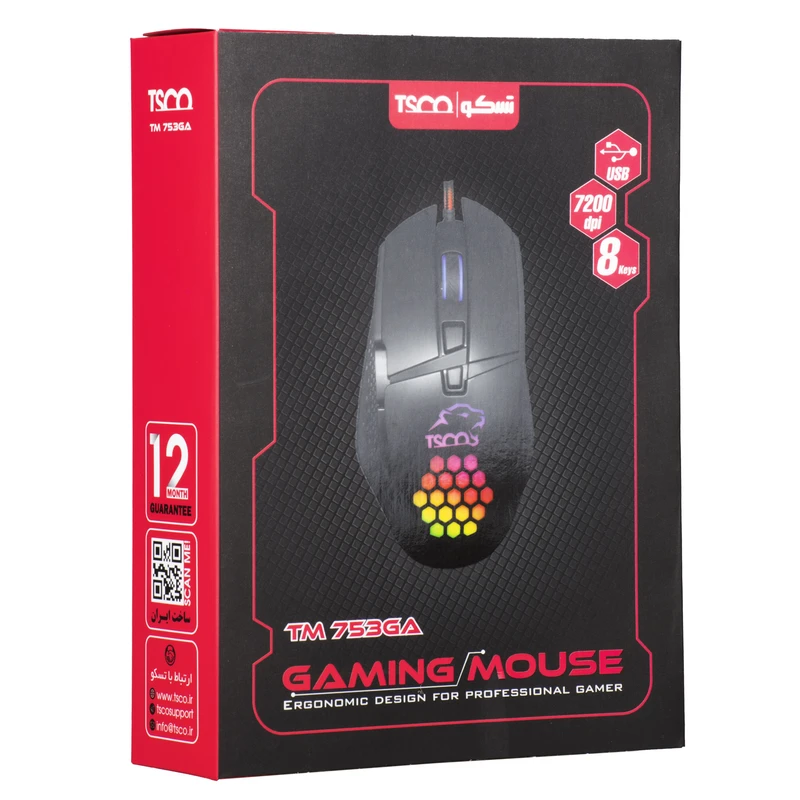 ماوس گیمینگ تسکو مدل TM 753 GA | فروشگاه یادمان‌سیستم | YademanSystem.ir